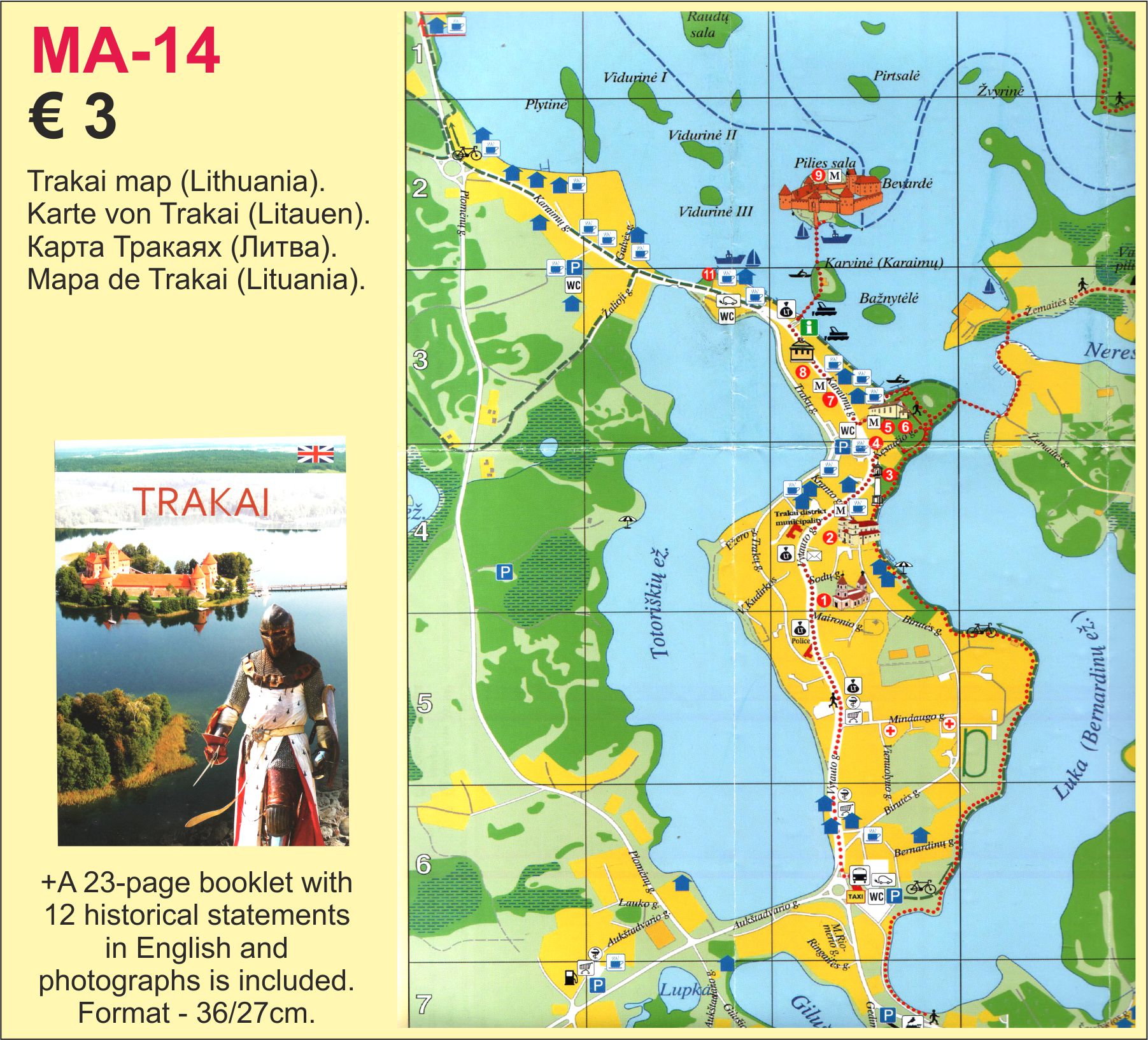 Trakai map Lithuania